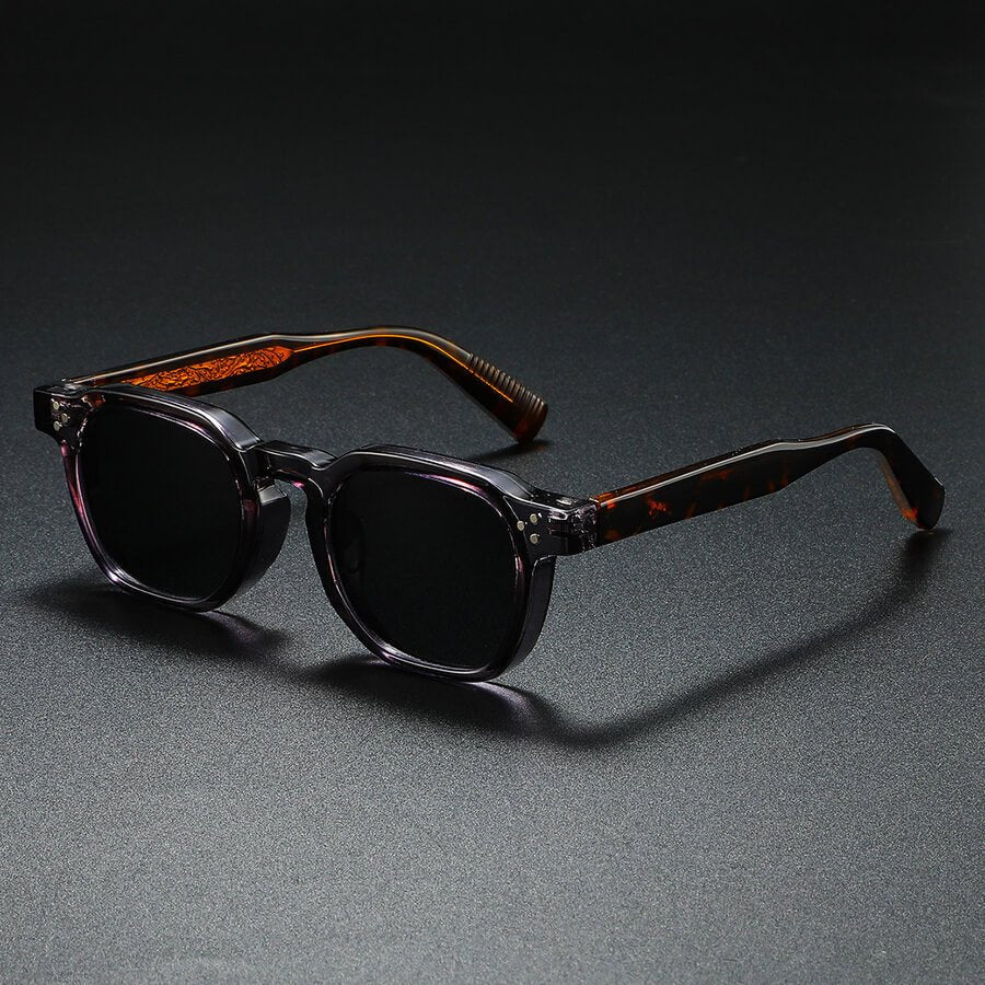 Clèova Kwadratowe Okulary Przeciwsłoneczne Polaryzacyjne UV400 – Vintage Szkła Retro - Pootivo