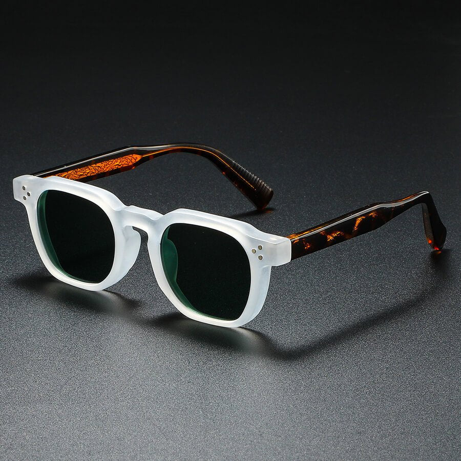 Clèova Kwadratowe Okulary Przeciwsłoneczne Polaryzacyjne UV400 – Vintage Szkła Retro - Pootivo