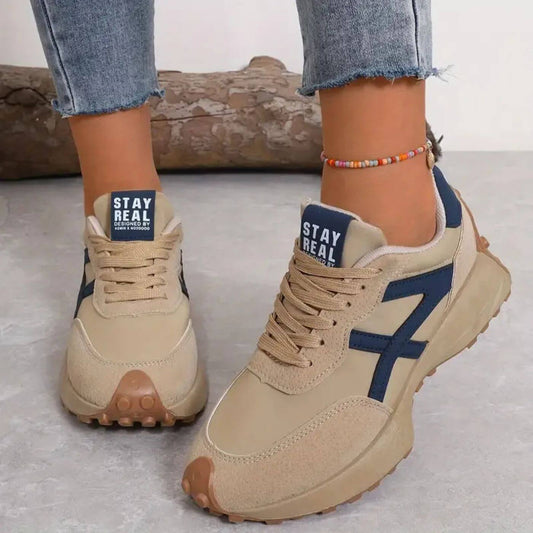 Zdzisława | Lekkie Jesienne Sneakersy na Grubej Podeszwie