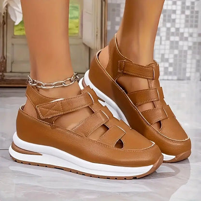 Coriva | Sandały Damskie na Platformie – Wygodne z Rzepem Casualowe - Pootivo