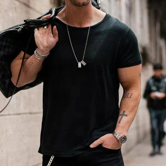Dalven | T-shirt Męski Oversize z Okrągłym Dekoltem – Lekka Koszulka Casual - Pootivo