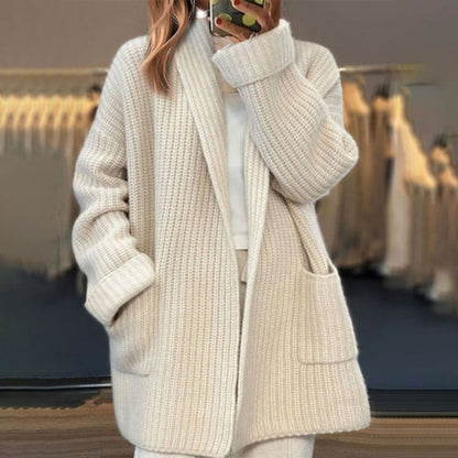 Aurelia | Gruby Jesienny Kardigan Oversize z Kieszeniami