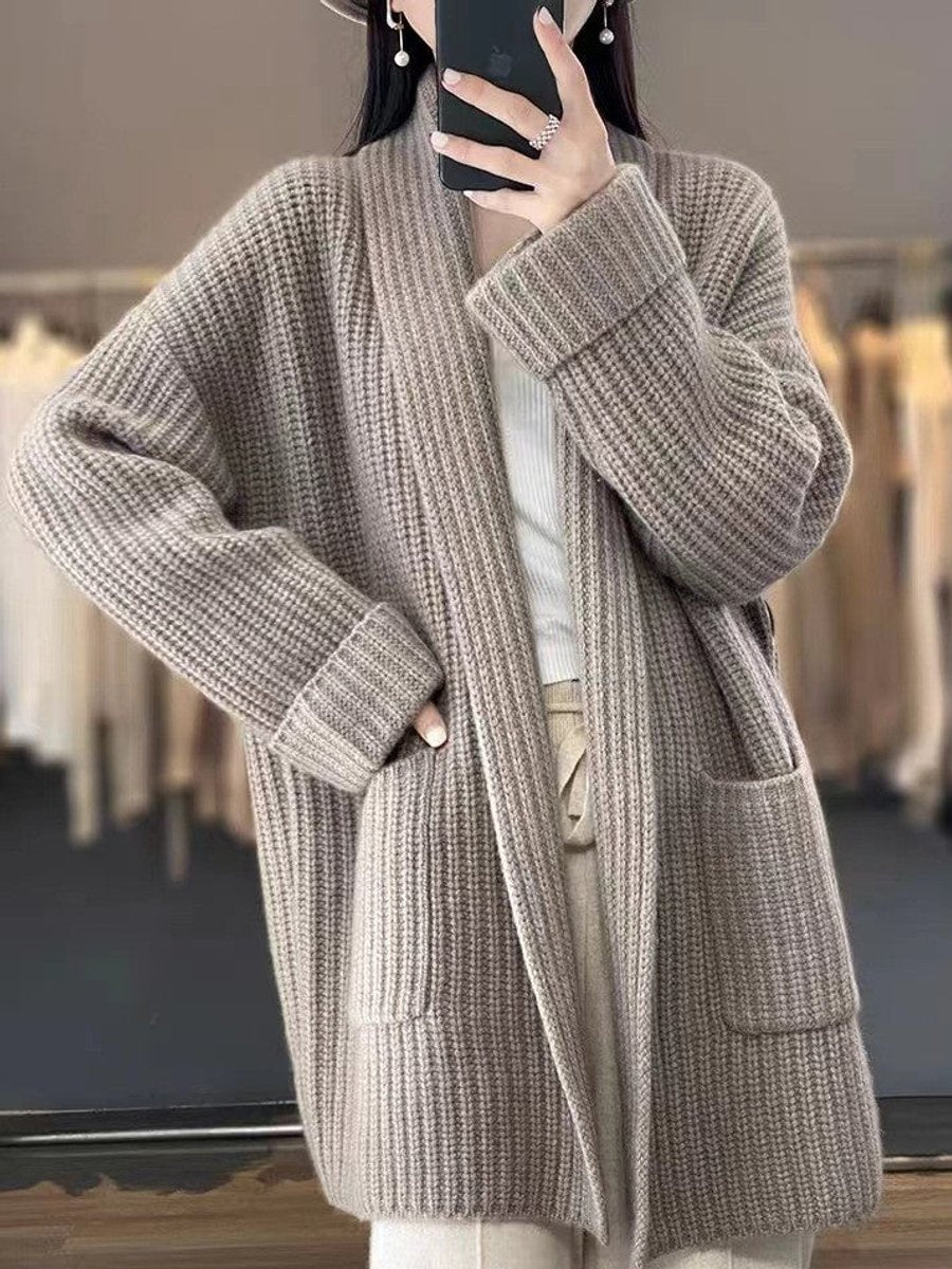 Aurelia | Gruby Jesienny Kardigan Oversize z Kieszeniami