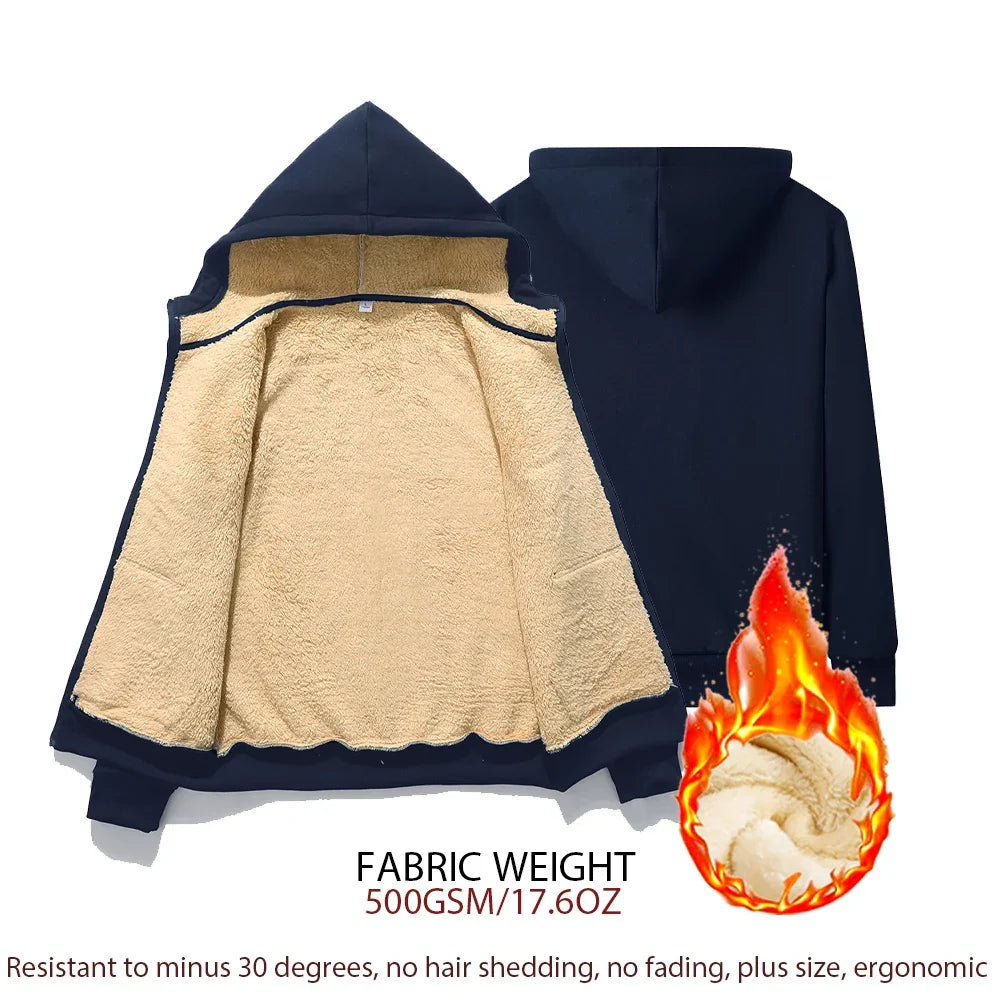 Kamil | Męska zimowa bluza rozpinana z kożuszkiem