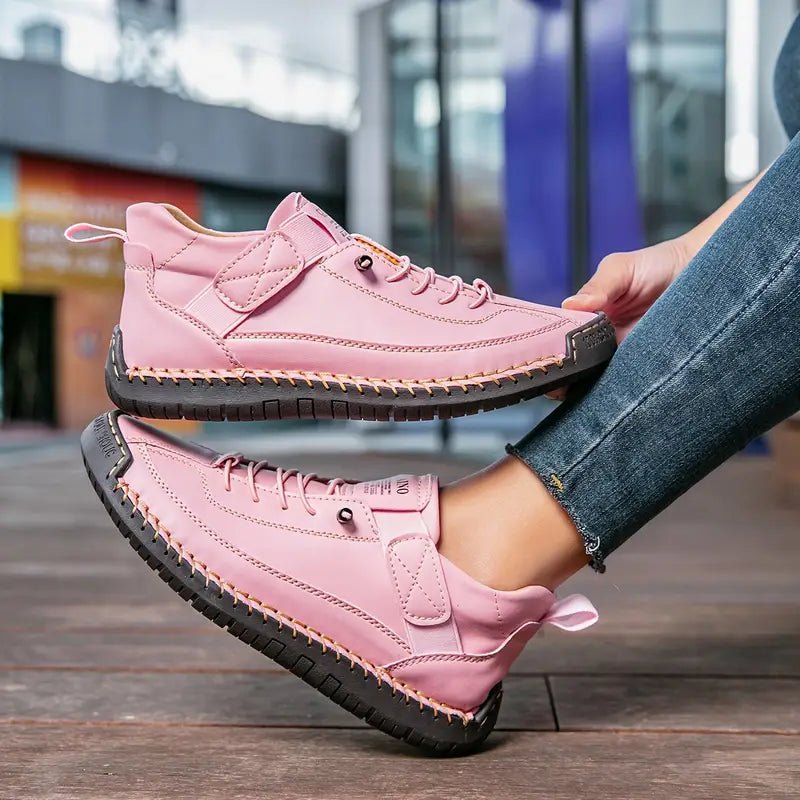 Delaney | Fakturowane Sznurowane Sneakersy Damskie - Pootivo