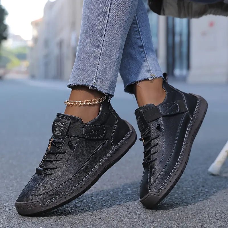 Delaney | Fakturowane Sznurowane Sneakersy Damskie - Pootivo