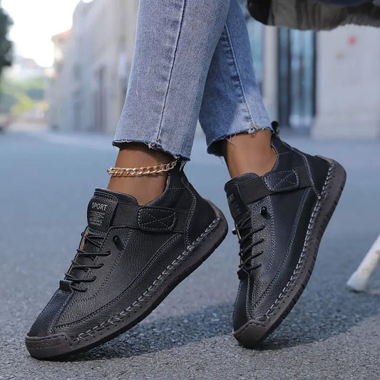 Delaney | Fakturowane Sznurowane Sneakersy Damskie - Pootivo
