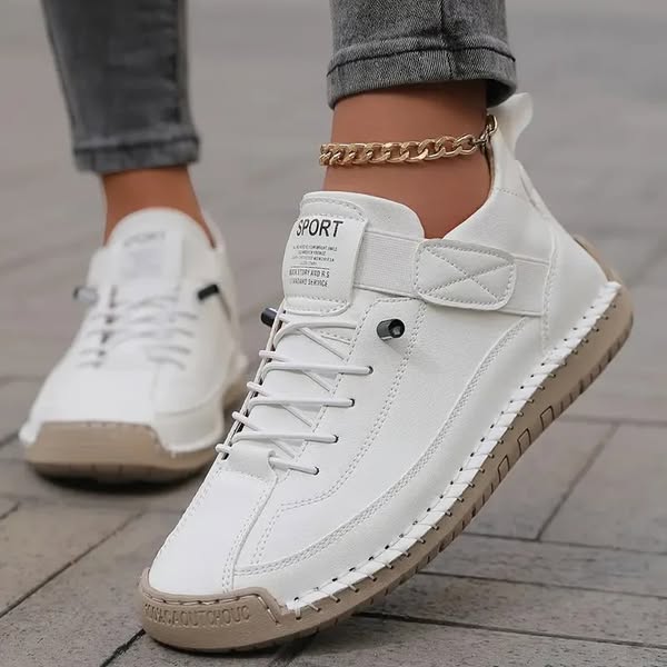 Delaney | Fakturowane Sznurowane Sneakersy Damskie - Pootivo