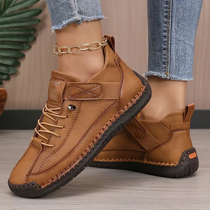 Delaney | Fakturowane Sznurowane Sneakersy Damskie - Pootivo