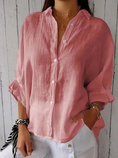 Delilah | Zwiewna Lniana Koszula Oversize Letnia - Pootivo