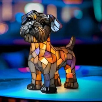 Dobrowit | Witrażowa Lampka Nocna w Kształcie Psa - Pootivo