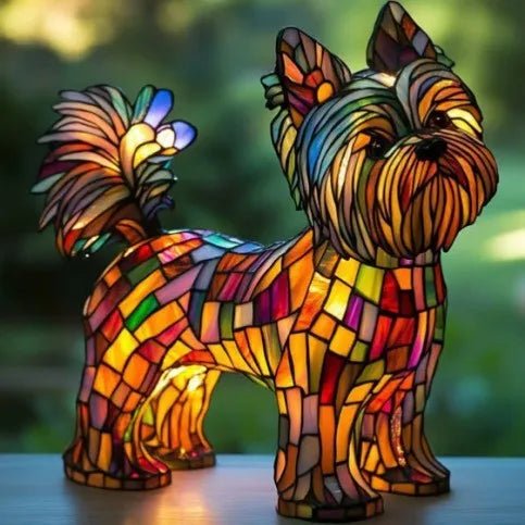 Dobrowit | Witrażowa Lampka Nocna w Kształcie Psa - Pootivo
