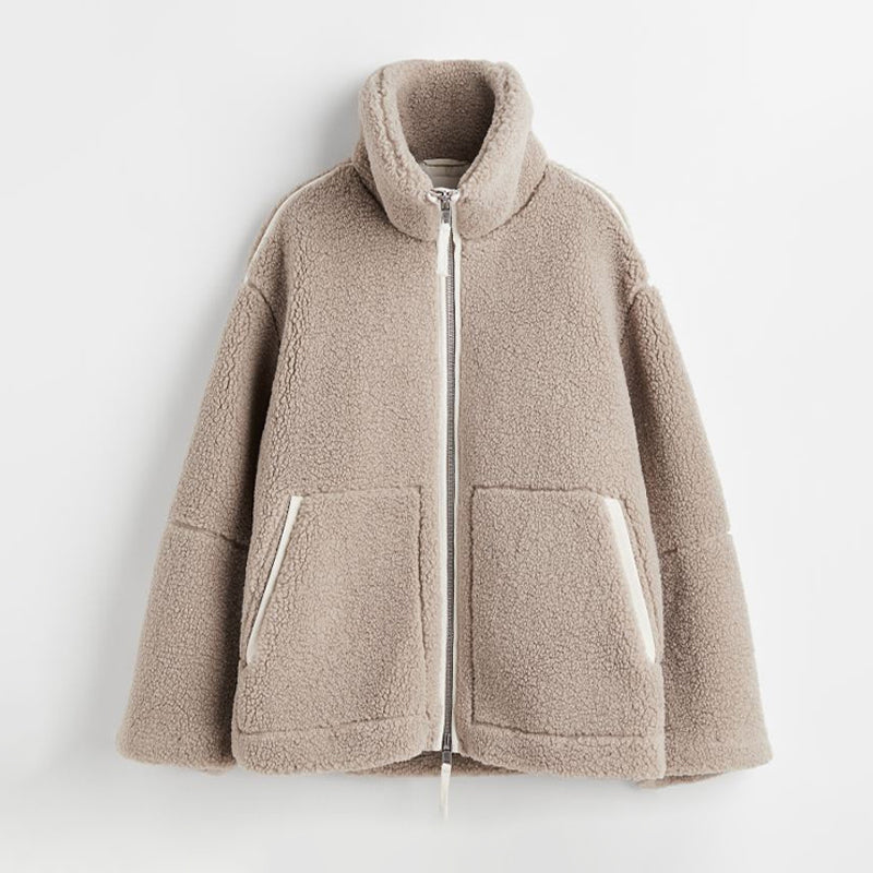 Klara | Oversize’owa pluszowa kurtka zimowa typu teddy