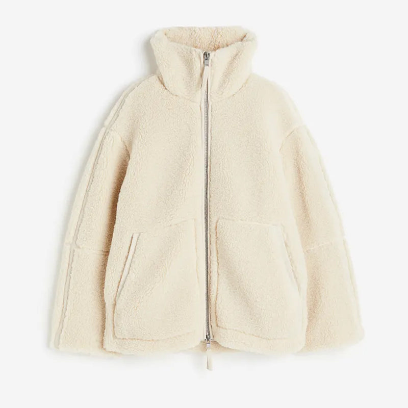 Klara | Oversize’owa pluszowa kurtka zimowa typu teddy