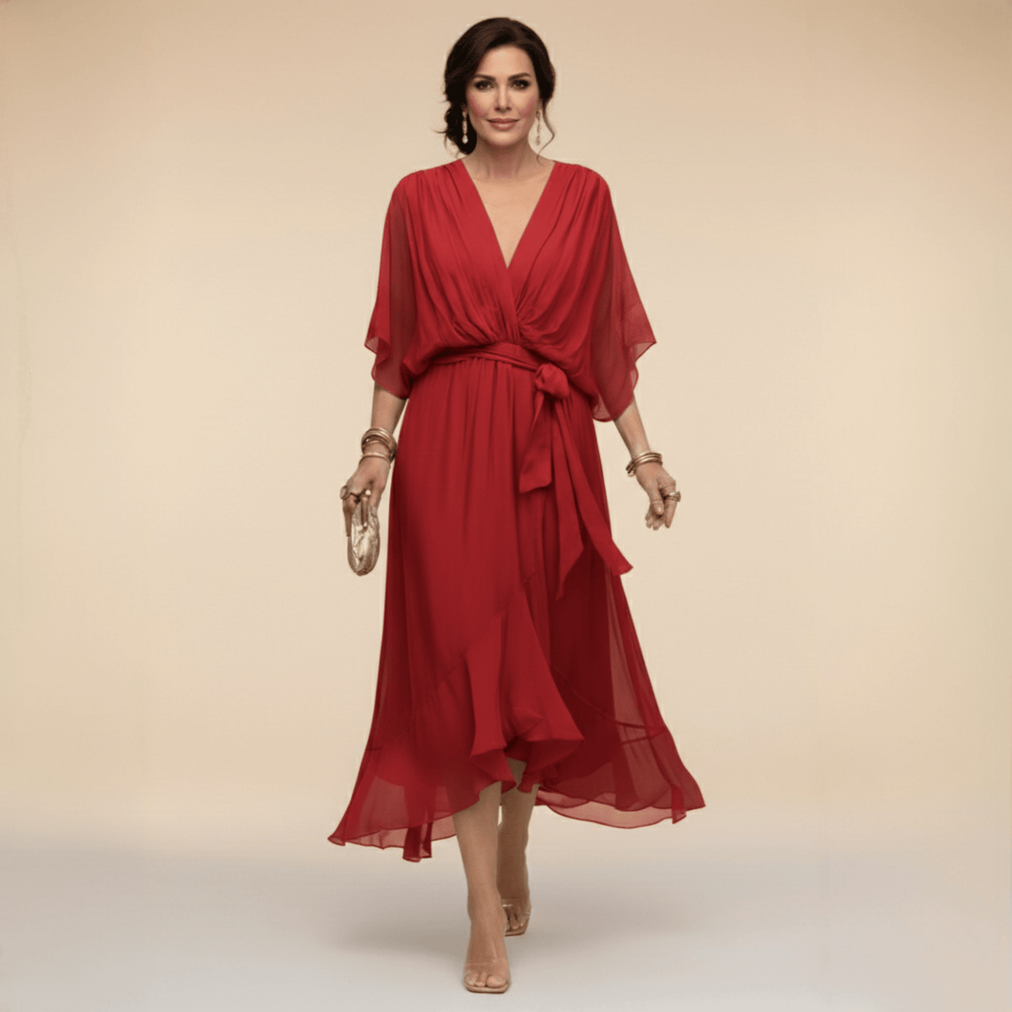 Elira | Zwiewna Elegancka Sukienka Midi - Pootivo
