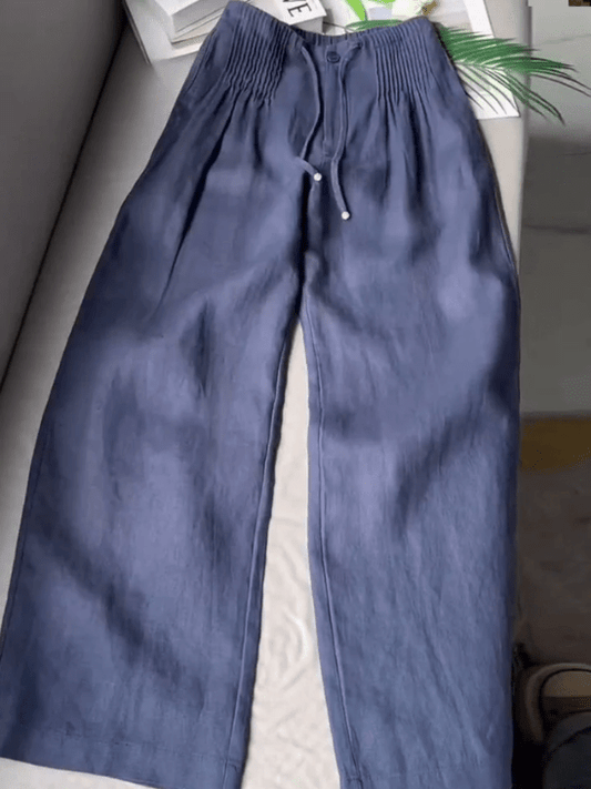 Elodie | Luźne Szerokie Spodnie z Elastyczną Talią - Pootivo