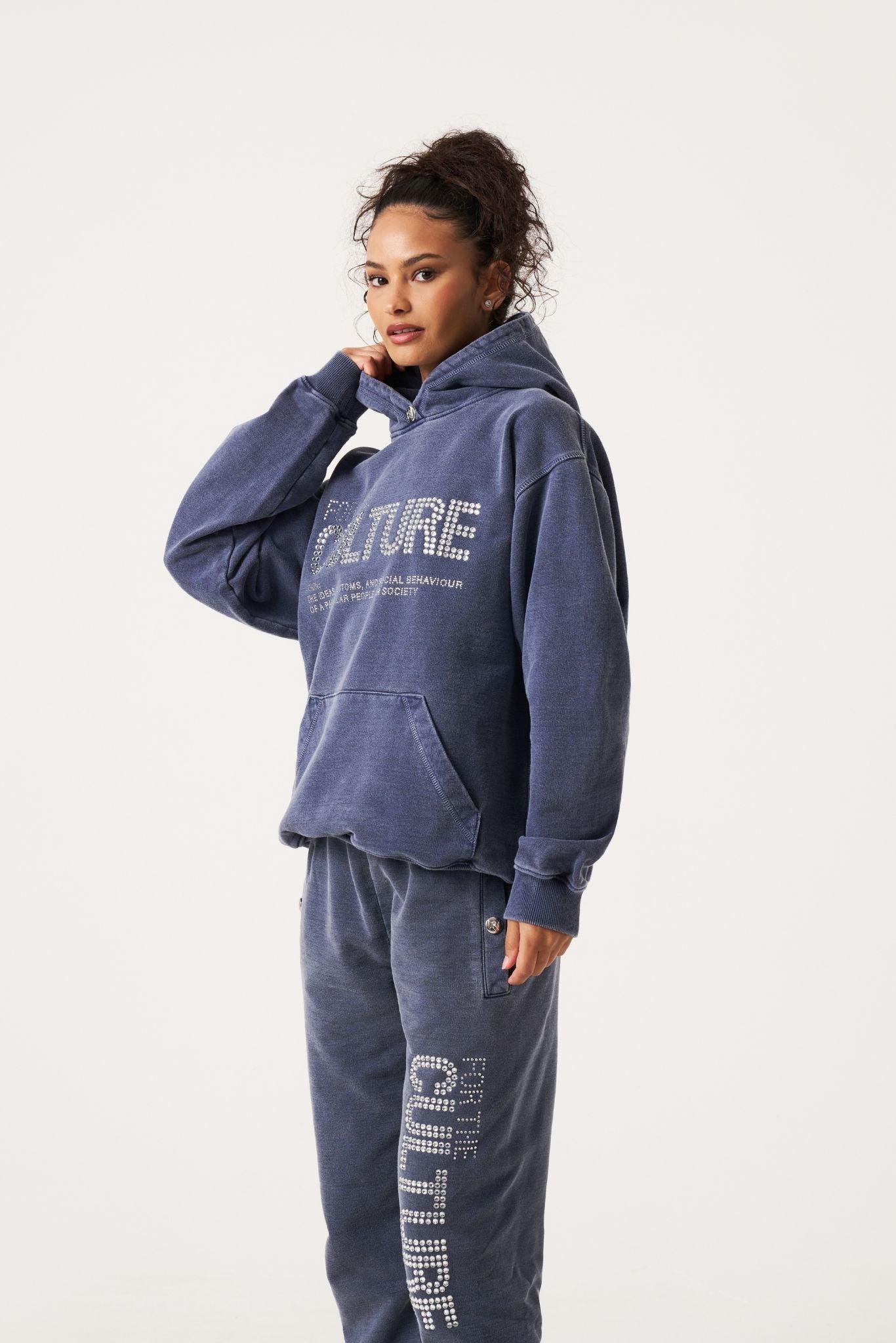 Emmett | Sprana Oversize Bluza z Kapturem i Kryształkami - Pootivo