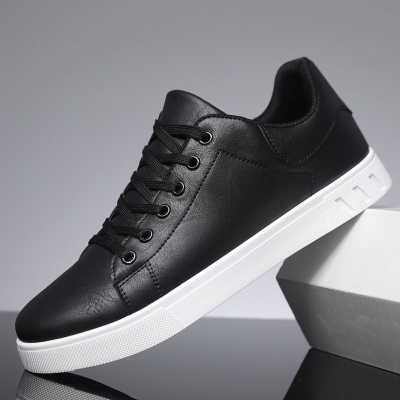 Ethan | Skórzane Sneakersy z Zaokrąglonym Noskiem - Pootivo