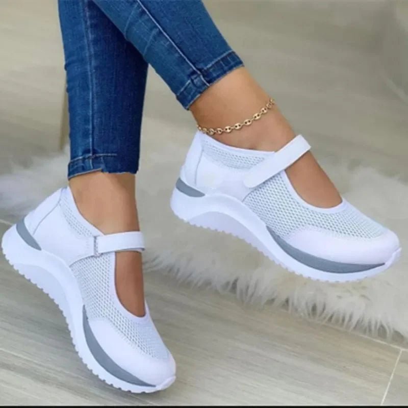 Eva Buty Sportowe Damskie z Paskiem – Lekkie Oddychające Wygodne - Pootivo