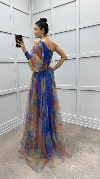Glorève | Elegancka Sukienka Maxi na Wesele – Wieczorowa z Rozcięciem - Pootivo
