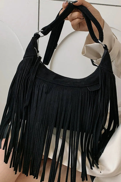 Gracjana | Miękka Boho Torba Hobo z Frędzlami - Pootivo