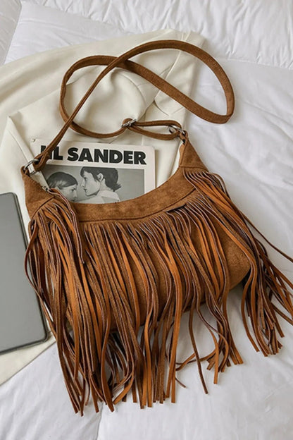 Gracjana | Miękka Boho Torba Hobo z Frędzlami - Pootivo