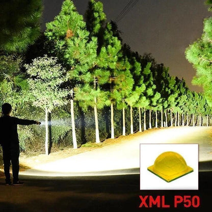 Grady | Mocna Akumulatorowa Latarka LED XHP50.2 z Zoomem - Pootivo