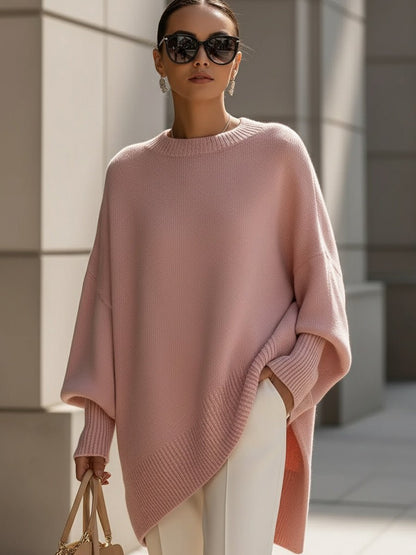 Ilona | Luźny Asymetryczny Sweter Oversize - Pootivo
