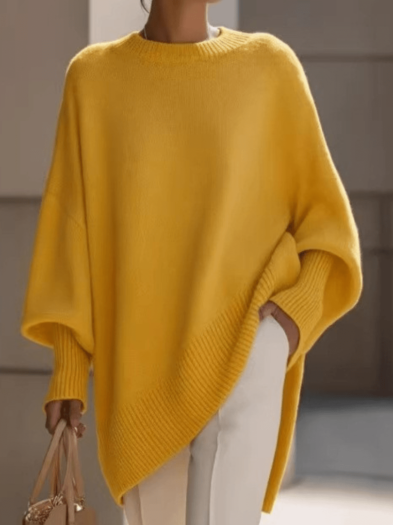 Ilona | Luźny Asymetryczny Sweter Oversize - Pootivo