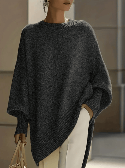 Ilona | Luźny Asymetryczny Sweter Oversize - Pootivo