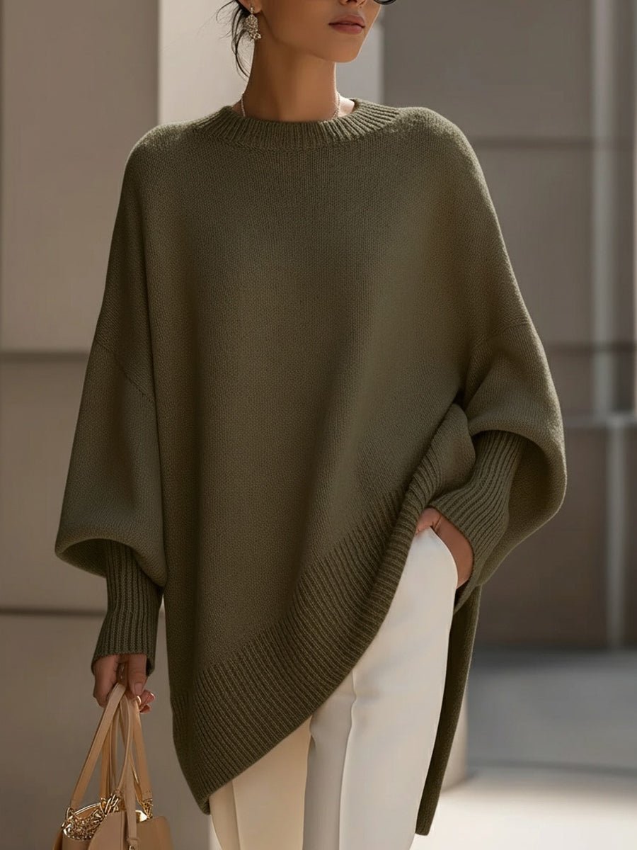 Ilona | Luźny Asymetryczny Sweter Oversize - Pootivo