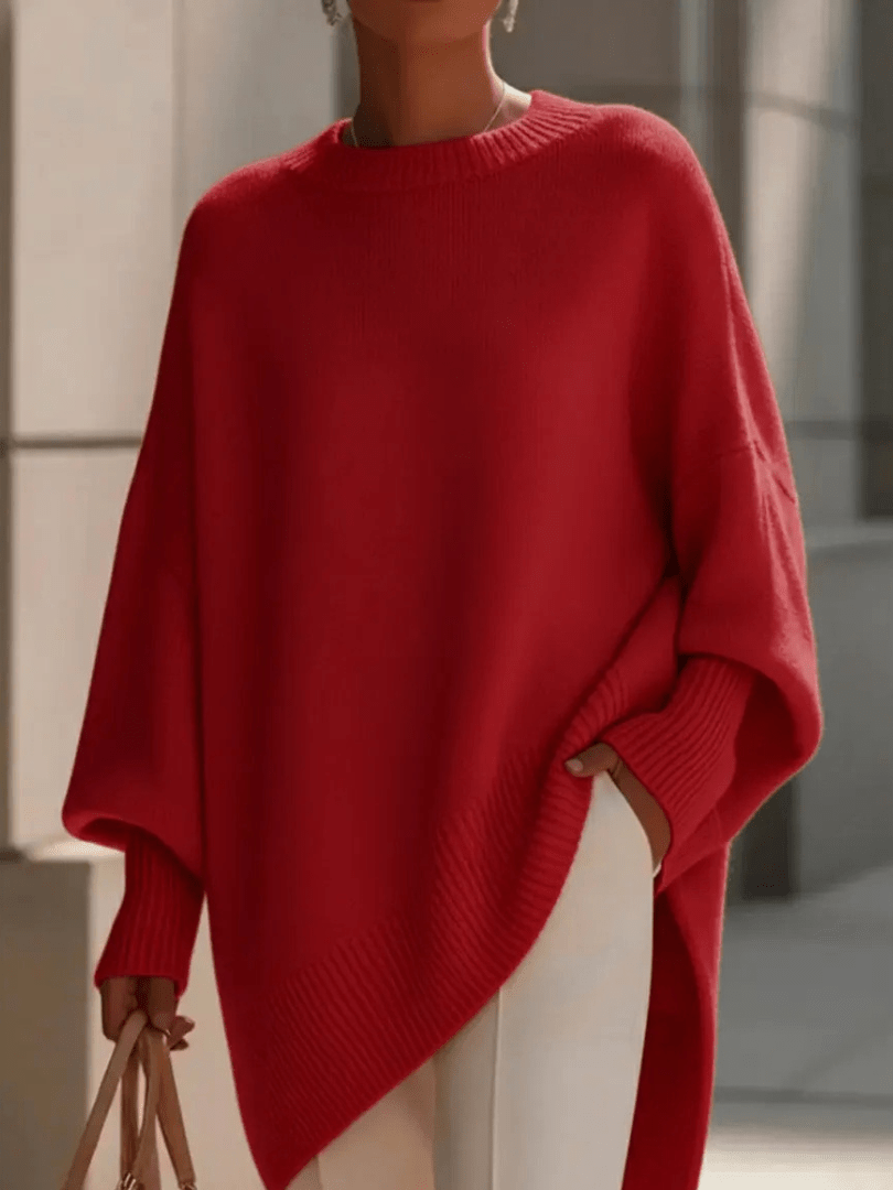 Ilona | Luźny Asymetryczny Sweter Oversize - Pootivo