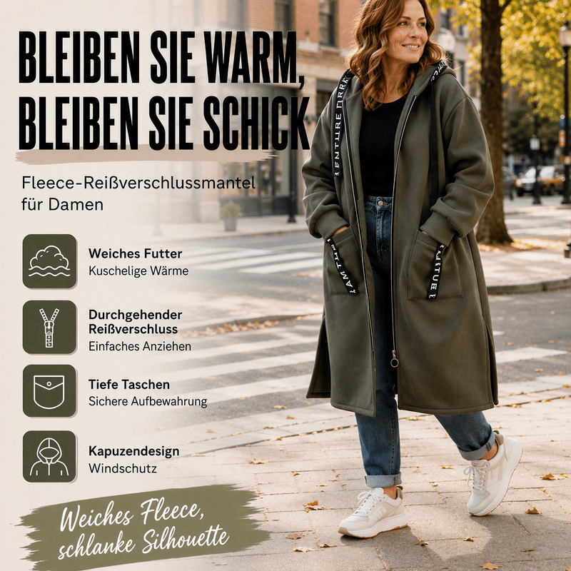 Jadwiga | Długa Jesienna Bluza z Kapturem - Pootivo