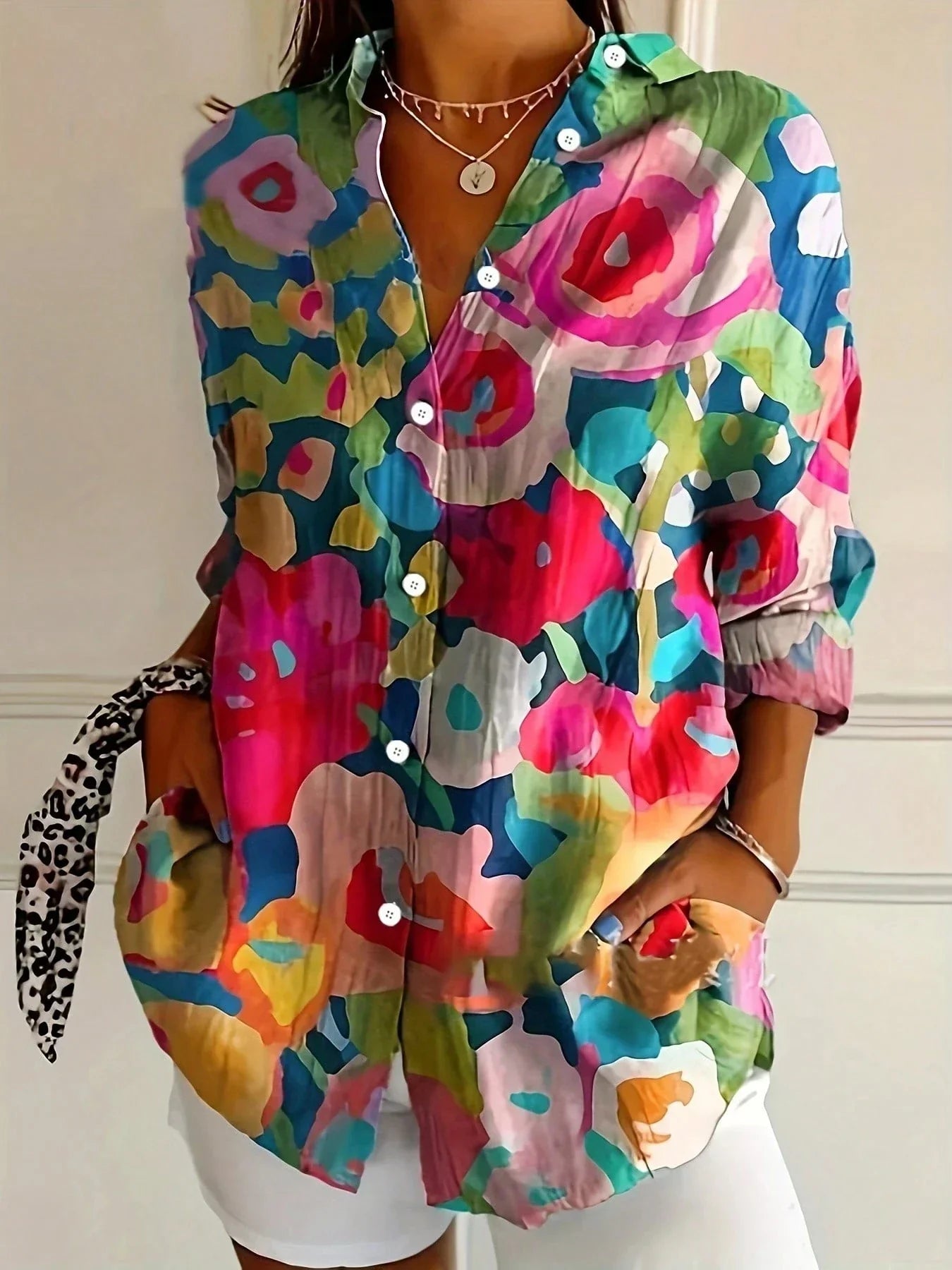 Josie | Kolorowa Luźna Koszula Oversize - Pootivo