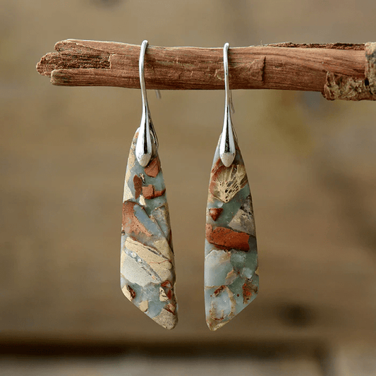 Josie | Surowe Boho Kolczyki z Naturalnego Kamienia - Pootivo