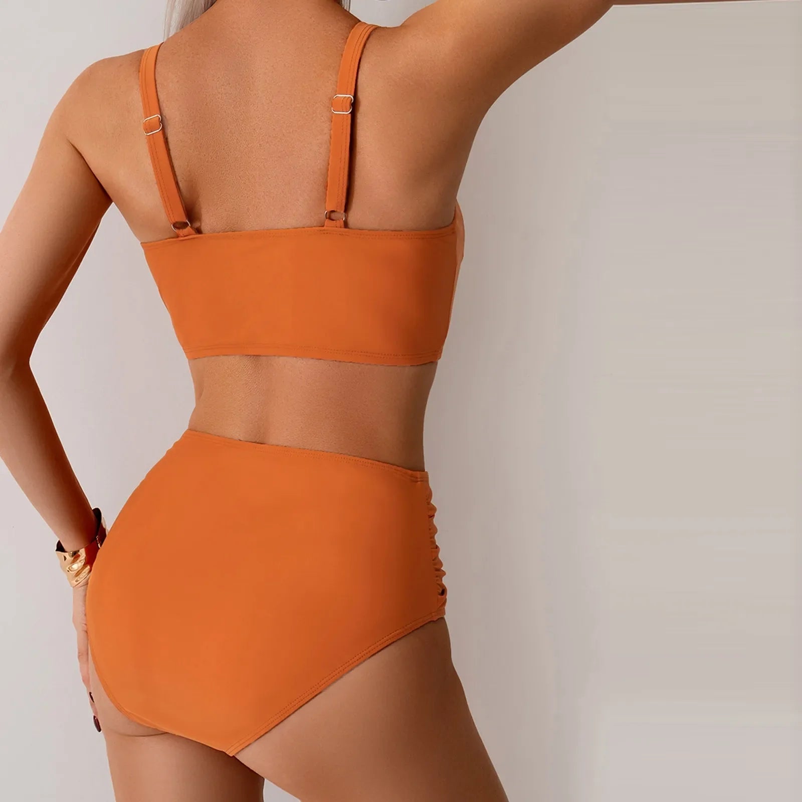 Juliette | Bikini z Wysokim Stanem i Marszczonym Dołem - Pootivo