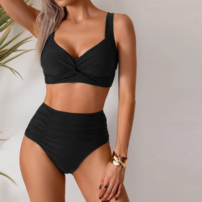Juliette | Bikini z Wysokim Stanem i Marszczonym Dołem - Pootivo