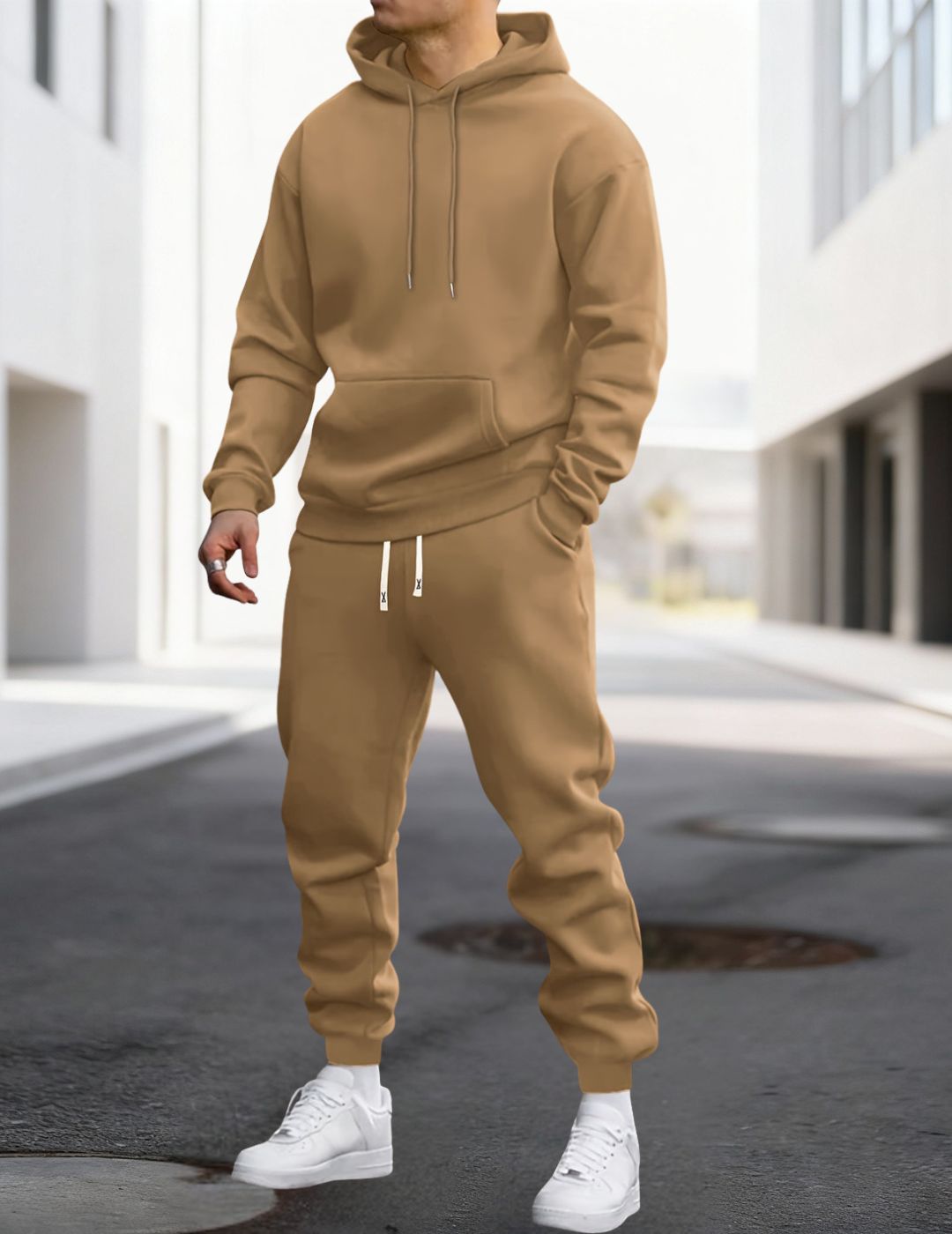 Kacper | Gładki Męski Dres z Kapturem - Pootivo