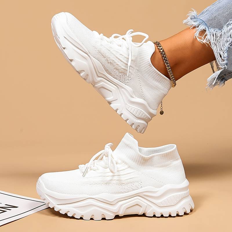 Kloriva Sneakersy Damskie na Platformie – Lekkie Buty Wsuwane z Oddychającą Cholewką i Wkładką - Pootivo