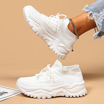 Kloriva Sneakersy Damskie na Platformie – Lekkie Buty Wsuwane z Oddychającą Cholewką i Wkładką - Pootivo