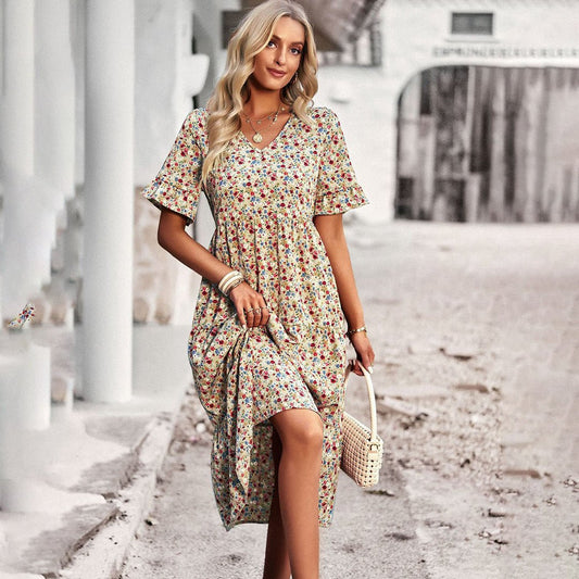 LatoVibe Sukienka Damska - Kwiatowa Sukienka na Wesele, Letnie Sukienki na Wesele, Casual Elegancja - Pootivo
