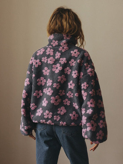 Lena | Pluszowa Oversizowa Bluza w Kwiaty - Pootivo