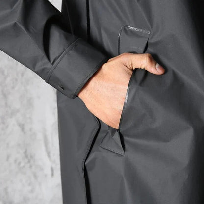 Leszek | Długi Lekki Płaszcz Przeciwdeszczowy z Kapturem - Pootivo