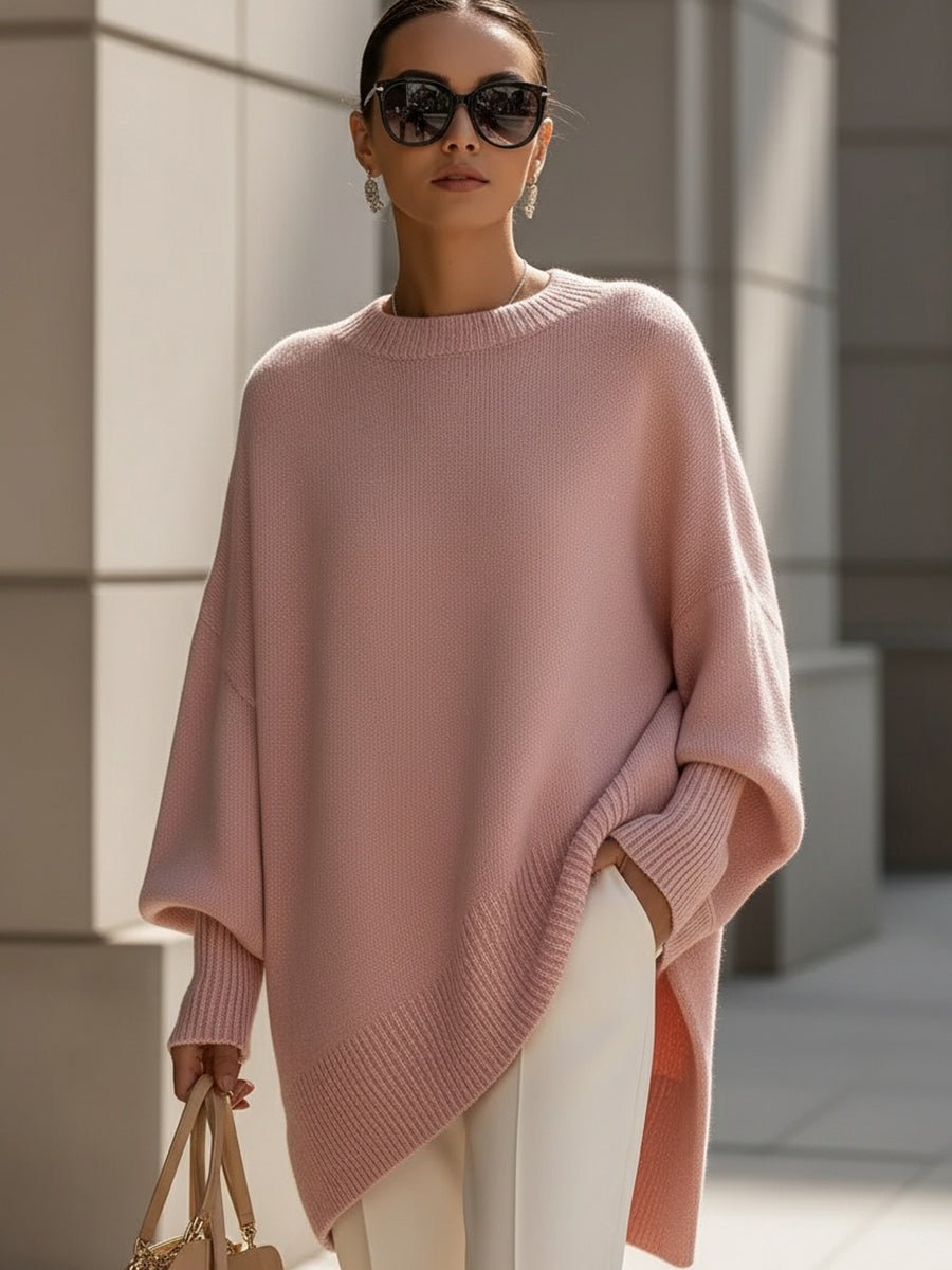 Liliana | Oversizowy Jesienny Sweter Ponczo Damski - Pootivo