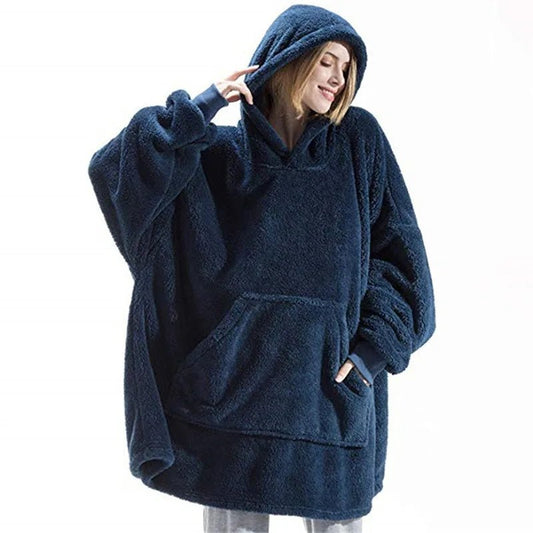 Lubiesława | Puszysta Zimowa Bluza Koc z Kieszenią - Pootivo