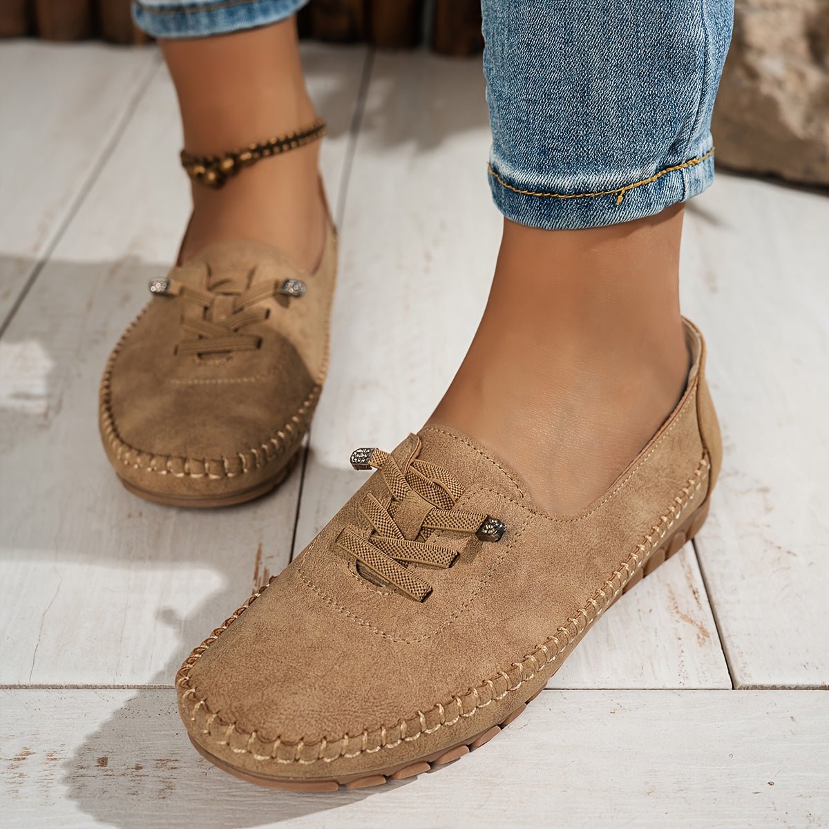 Lysera | Zamszowe Wsuwane Mokasyny Casual - Pootivo