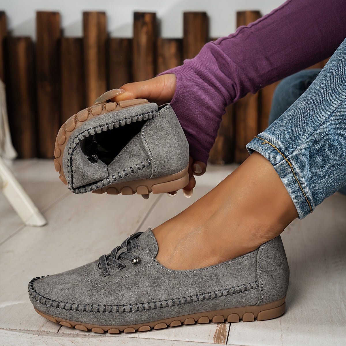 Lysera | Zamszowe Wsuwane Mokasyny Casual - Pootivo