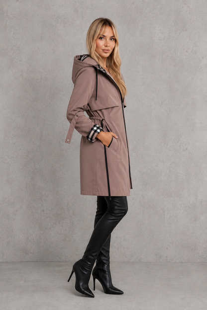 Oliwia | Przejściowa Długa Parka z Kapturem