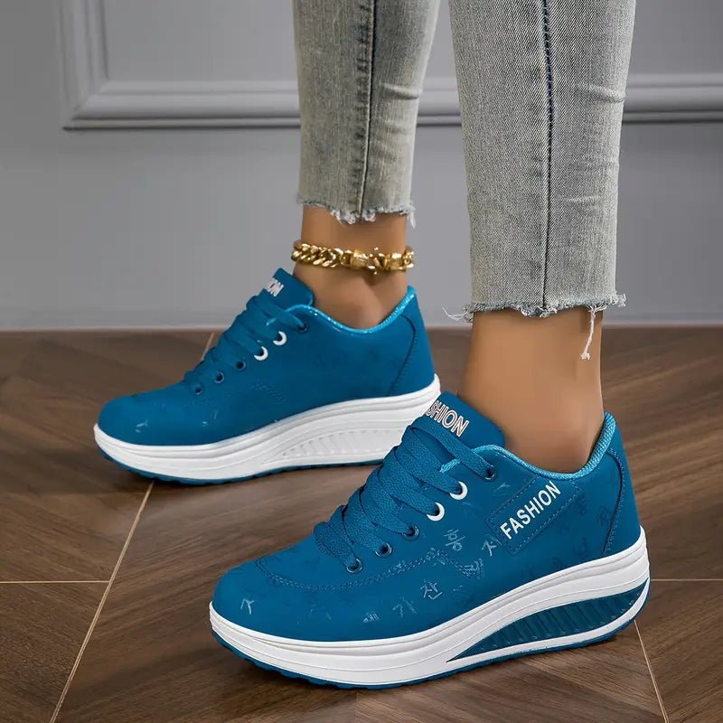 Manvia Sneakersy Damskie na Platformie z Antypoślizgową Podeszwą i Sznurowaniem – Lekkie Przewiewne Buty - Pootivo