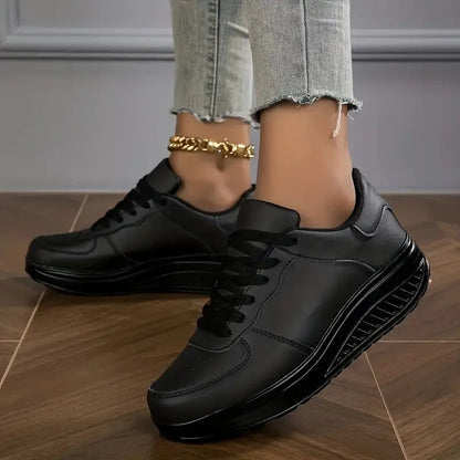 Manvia Sneakersy Damskie na Platformie z Antypoślizgową Podeszwą i Sznurowaniem – Lekkie Przewiewne Buty - Pootivo